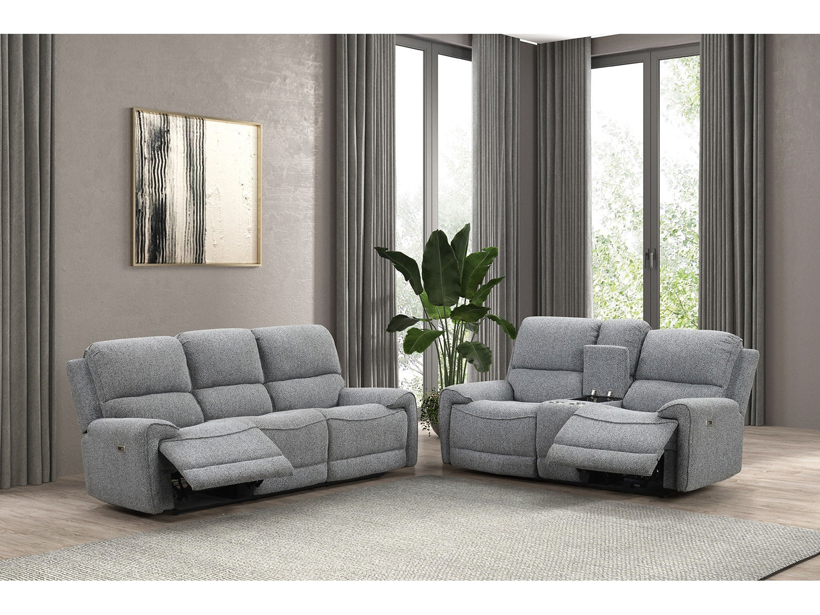Morcote Gray Reclining Living Room Set - Ornate Home