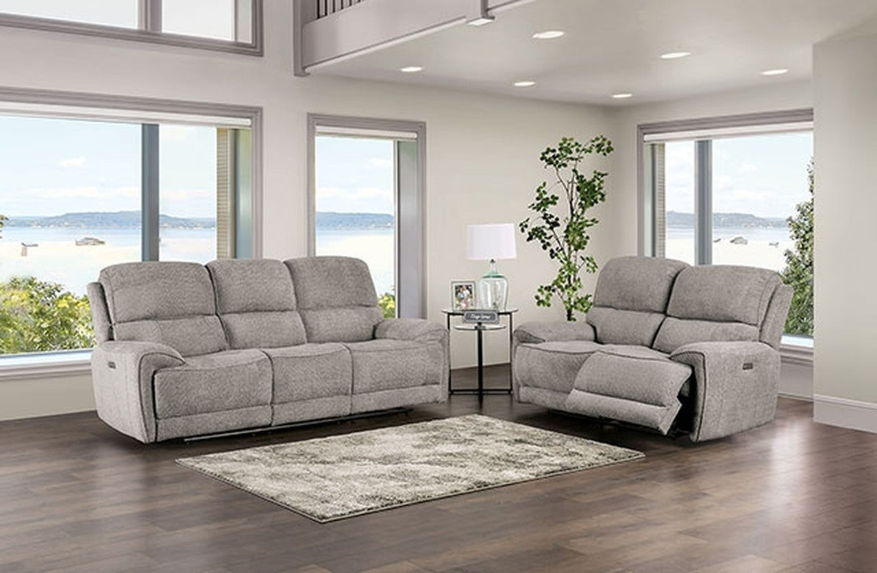 Morcote Light Gray Power Recliner - Ornate Home