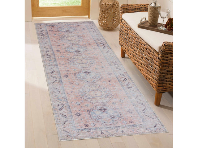 Morcott Peach Washable Area Rug - Ornate Home