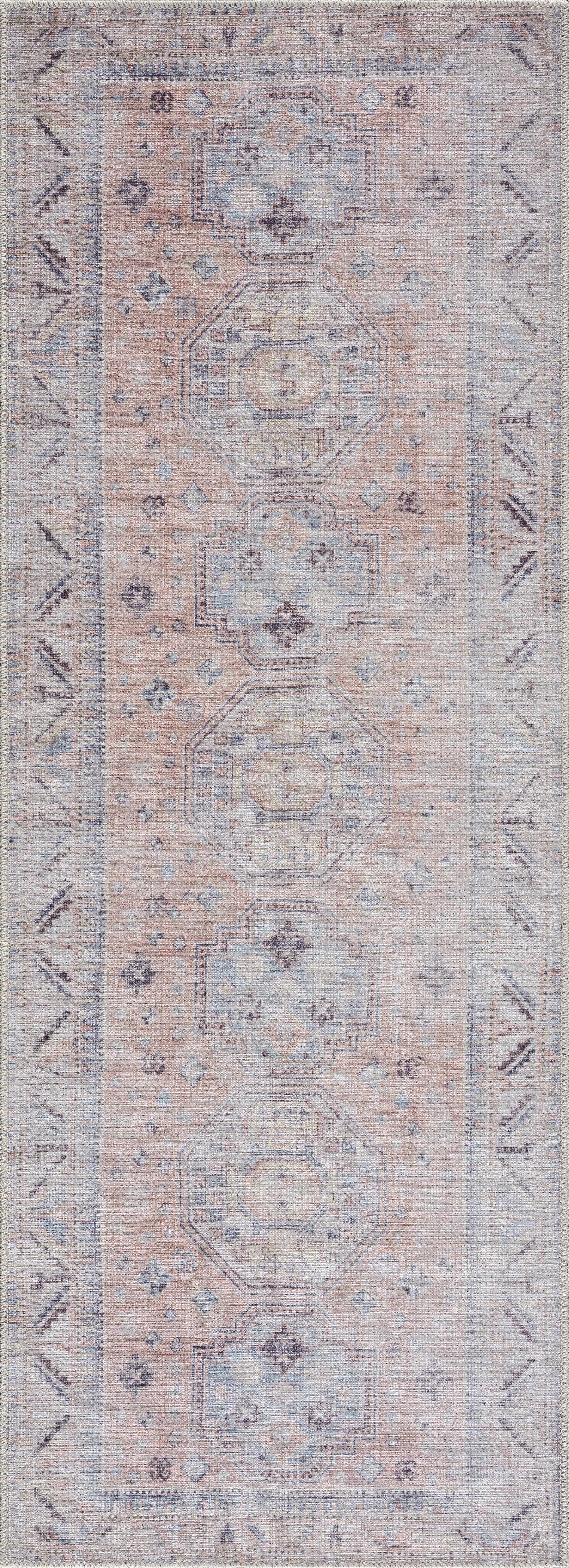 Morcott Peach Washable Area Rug - Ornate Home