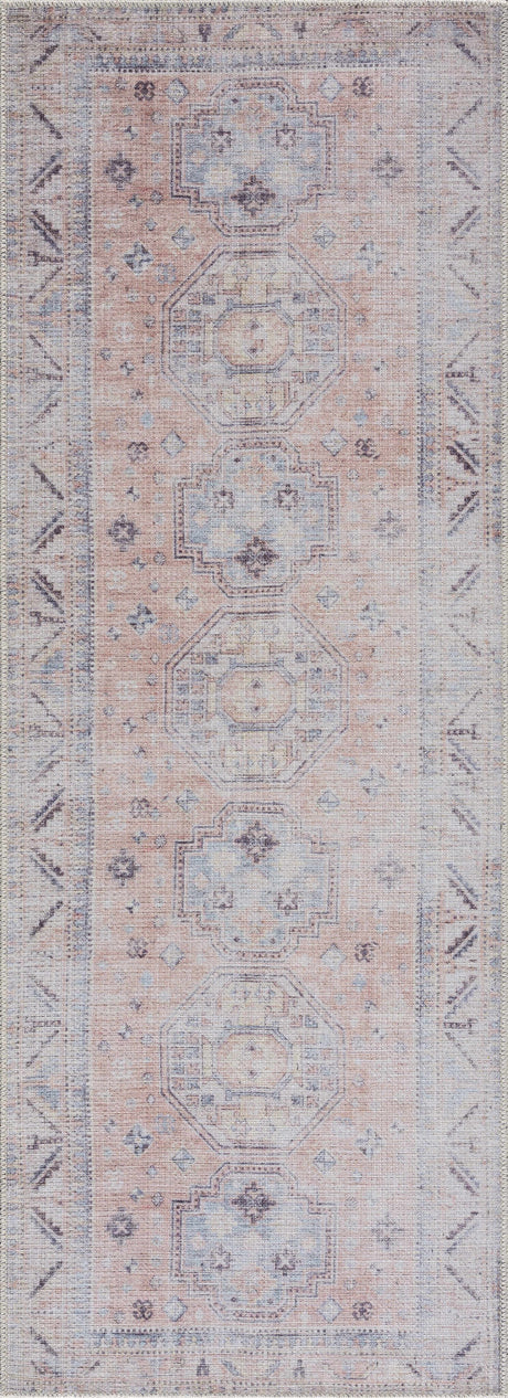 Morcott Peach Washable Area Rug - Ornate Home