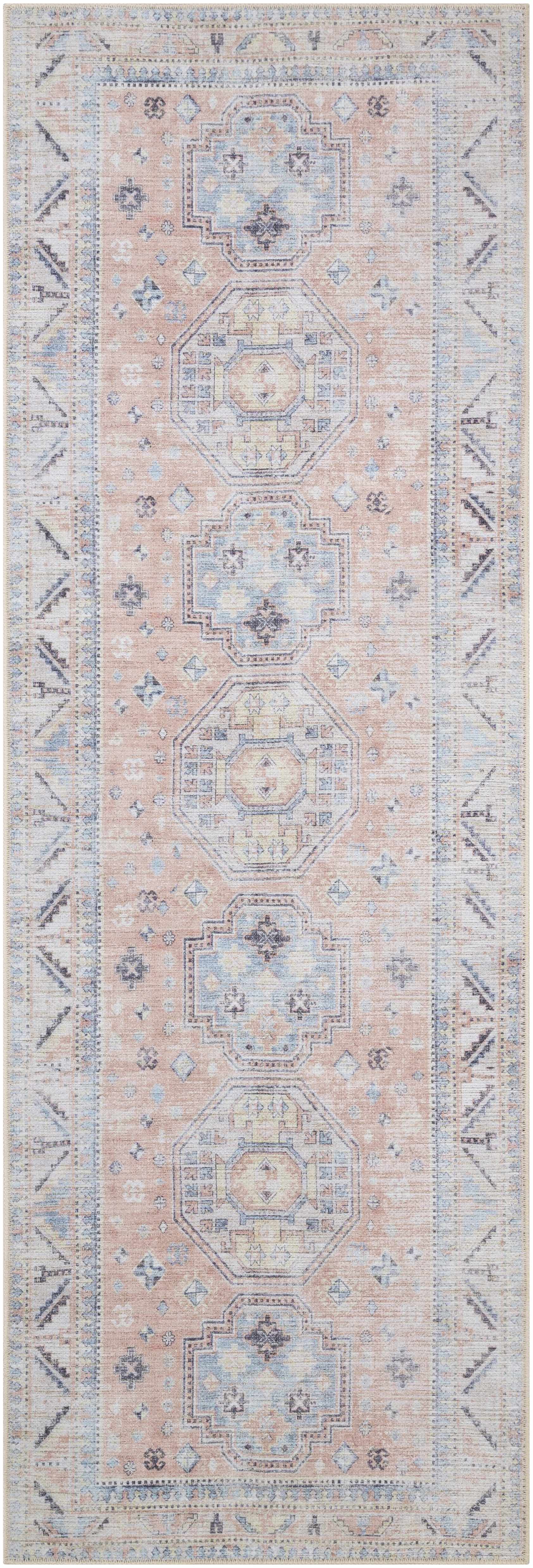 Morcott Peach Washable Area Rug - Ornate Home