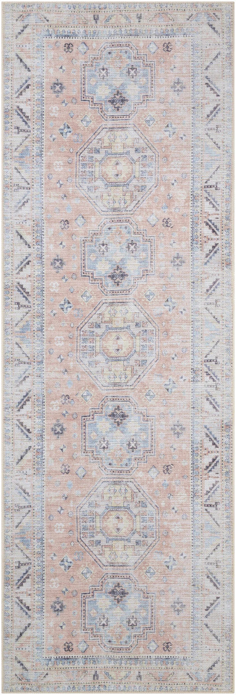 Morcott Peach Washable Area Rug - Ornate Home