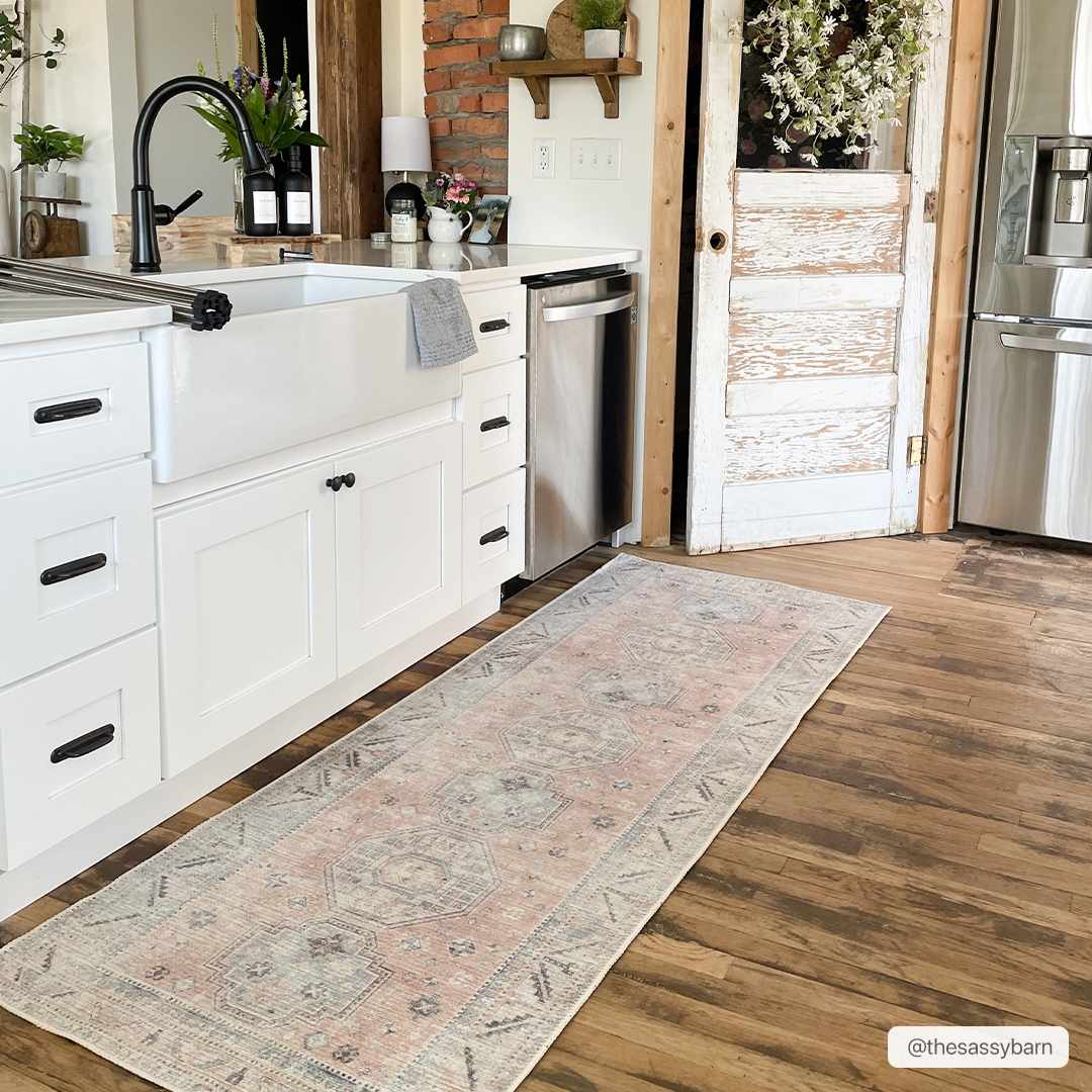 Morcott Peach Washable Area Rug - Ornate Home
