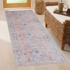 Morcott Peach Washable Area Rug - Ornate Home