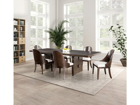 Morden Dark Walnut 9 Piece Dining Set - Ornate Home