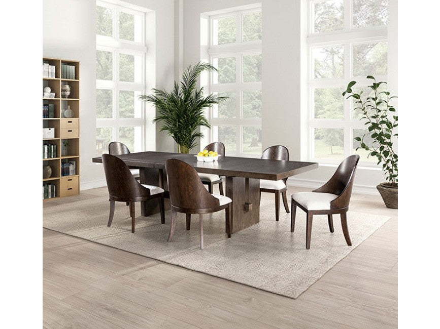 Morden Dark Walnut/Off-White Side Chair (Set of 2) - Ornate Home