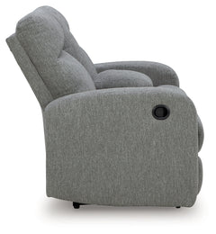 Moreau Place Sterling Reclining Loveseat with Console - Ornate Home