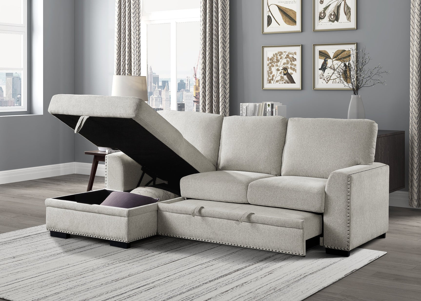 Morelia Beige 2-Piece Sectional Left Chaise - Ornate Home