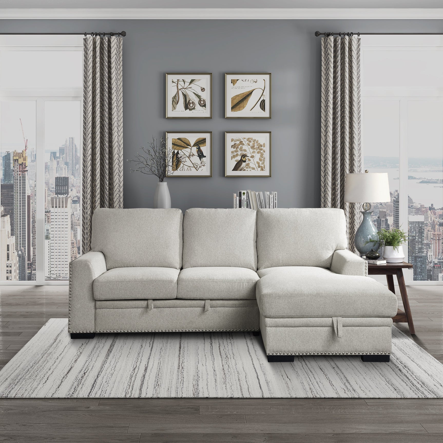 Morelia Beige 2-Piece Sectional Right Chaise - Ornate Home