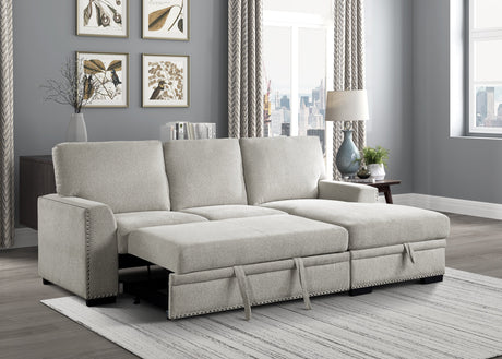 Morelia Beige 2-Piece Sectional Right Chaise - Ornate Home