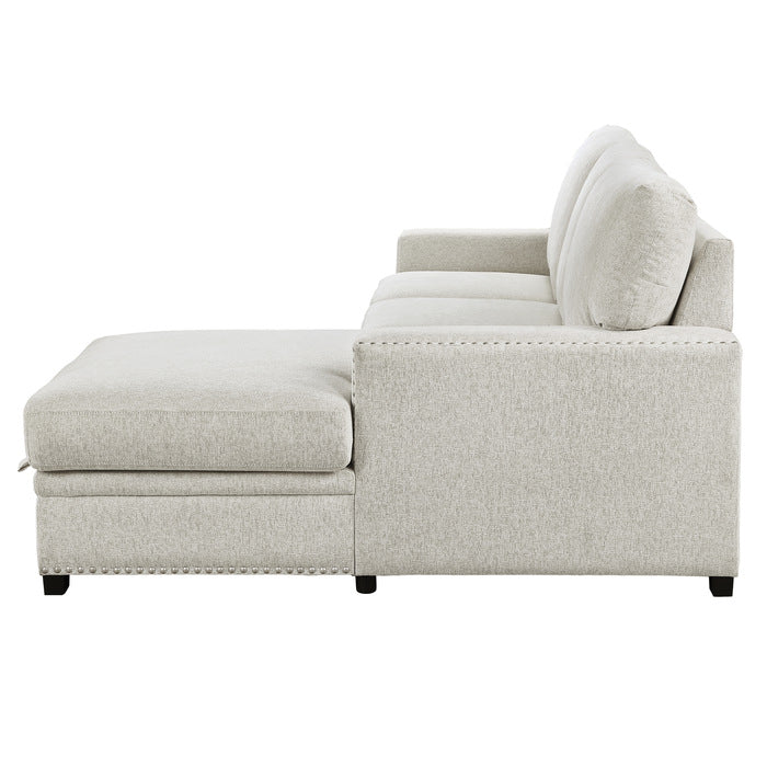 Morelia Beige 2-Piece Sectional Right Chaise - Ornate Home