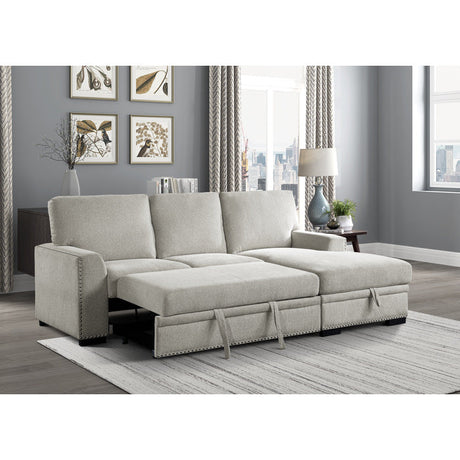 Morelia Beige 2-Piece Sectional Right Chaise - Ornate Home