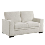 Morelia Beige Chenille Loveseat - Ornate Home