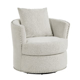 Morelia Beige Swivel Chair - Ornate Home