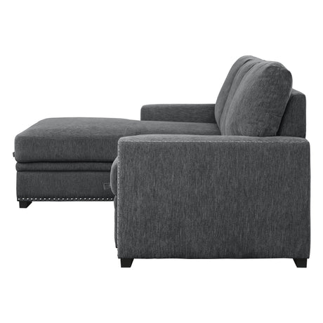 Morelia Charcoal 2-Piece Sectional Left Chaise - Ornate Home