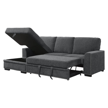 Morelia Charcoal 2-Piece Sectional Left Chaise - Ornate Home