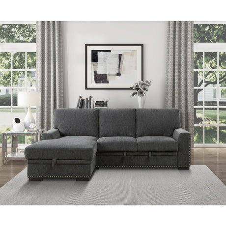 Morelia Charcoal 2-Piece Sectional Left Chaise - Ornate Home