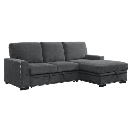 Morelia Charcoal 2-Piece Sectional Right Chaise - Ornate Home