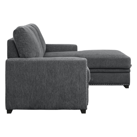 Morelia Charcoal 2-Piece Sectional Right Chaise - Ornate Home