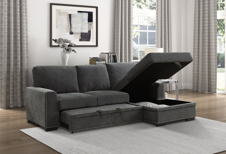 Morelia Charcoal 2-Piece Sectional Right Chaise - Ornate Home