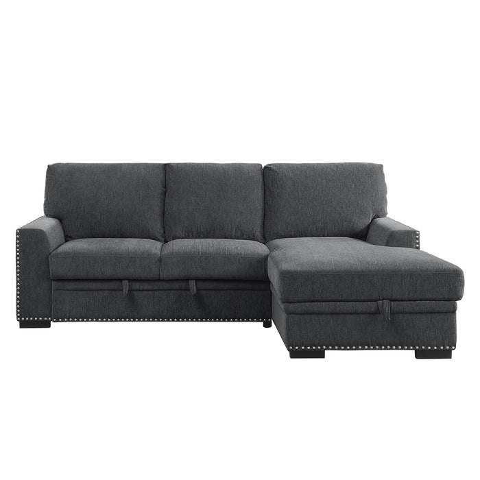 Morelia Charcoal 2-Piece Sectional Right Chaise - Ornate Home