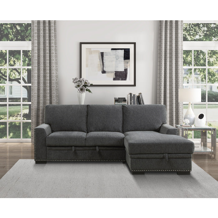 Morelia Charcoal 2-Piece Sectional Right Chaise - Ornate Home