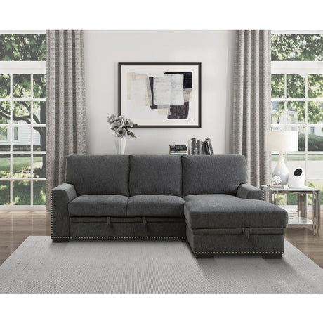 Morelia Charcoal 2-Piece Sectional Right Chaise - Ornate Home