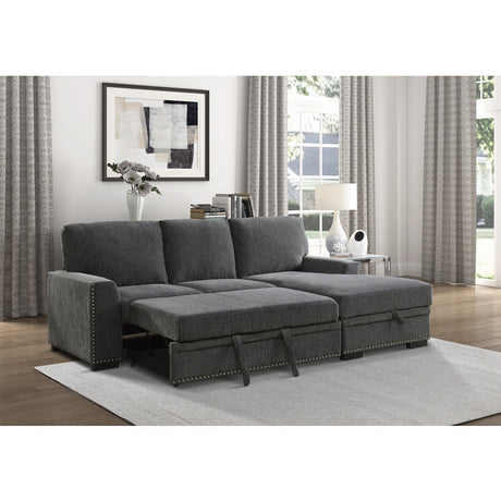 Morelia Charcoal 2-Piece Sectional Right Chaise - Ornate Home