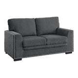 Morelia Charcoal Loveseat - Ornate Home