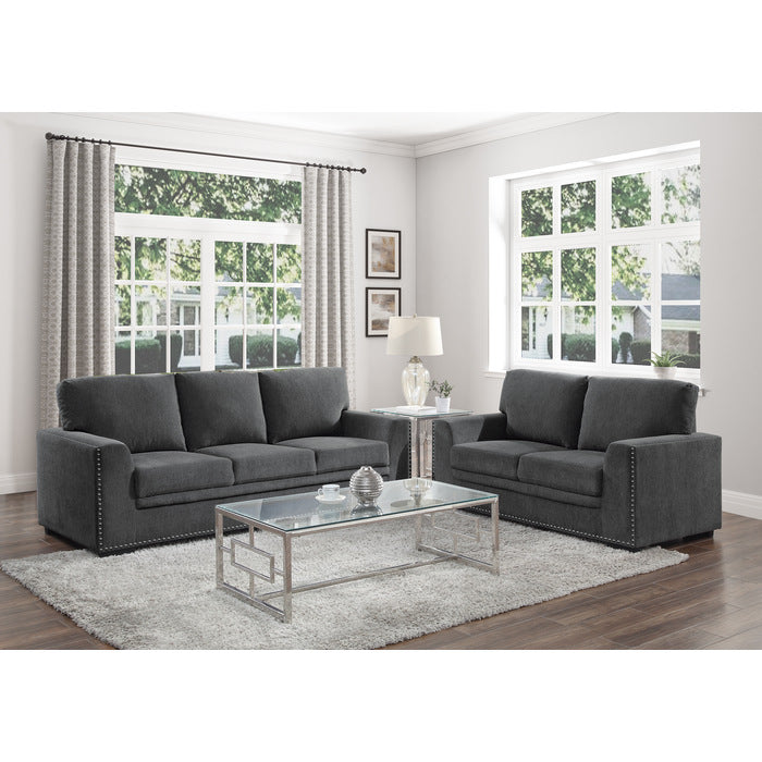 Morelia Charcoal Loveseat - Ornate Home