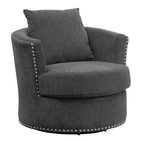 Morelia Charcoal Swivel Chair - Ornate Home