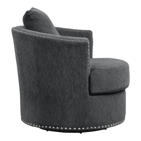 Morelia Charcoal Swivel Chair - Ornate Home
