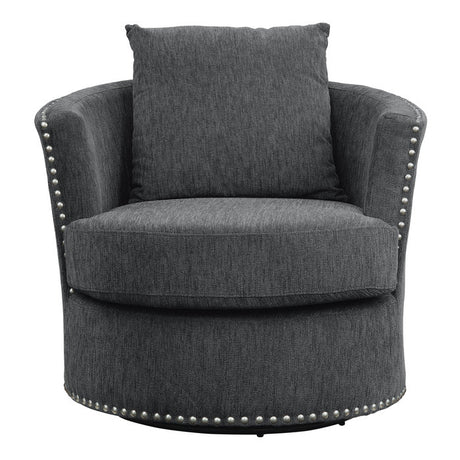 Morelia Charcoal Swivel Chair - Ornate Home