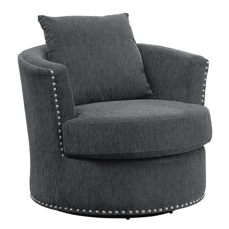 Morelia Charcoal Swivel Chair - Ornate Home