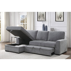 Morelia Dark Gray 2-Piece Sectional Left Chaise - Ornate Home