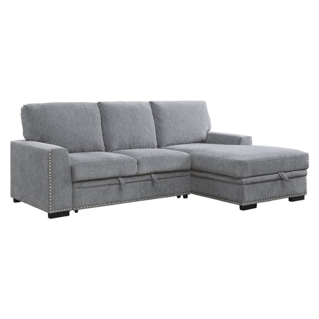 Morelia Dark Gray 2-Piece Sectional Right Chaise - Ornate Home