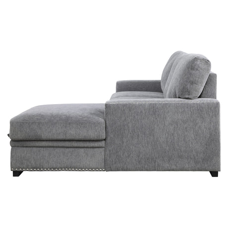 Morelia Dark Gray 2-Piece Sectional Right Chaise - Ornate Home