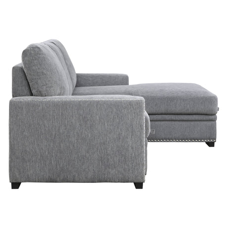 Morelia Dark Gray 2-Piece Sectional Right Chaise - Ornate Home