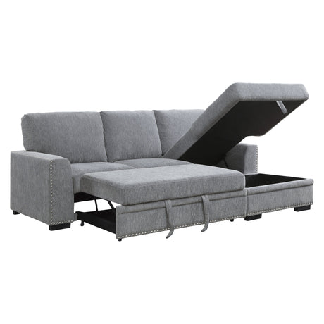 Morelia Dark Gray 2-Piece Sectional Right Chaise - Ornate Home