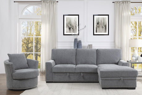 Morelia Dark Gray 2-Piece Sectional Right Chaise - Ornate Home