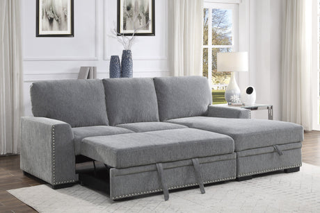 Morelia Dark Gray 2-Piece Sectional Right Chaise - Ornate Home