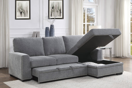 Morelia Dark Gray 2-Piece Sectional Right Chaise - Ornate Home
