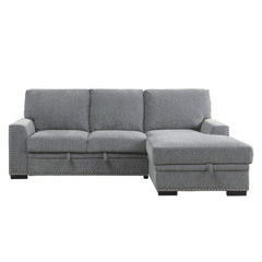 Morelia Dark Gray 2-Piece Sectional Right Chaise - Ornate Home