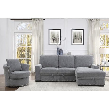 Morelia Dark Gray 2-Piece Sectional Right Chaise - Ornate Home