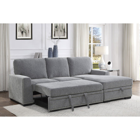 Morelia Dark Gray 2-Piece Sectional Right Chaise - Ornate Home
