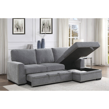 Morelia Dark Gray 2-Piece Sectional Right Chaise - Ornate Home