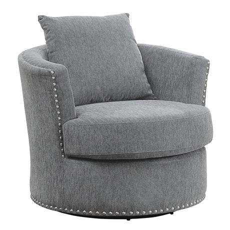 Morelia Dark Gray Swivel Chair - Ornate Home