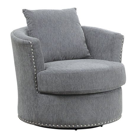 Morelia Dark Gray Swivel Chair - Ornate Home