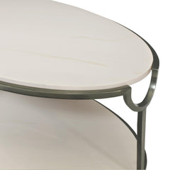 Morello Faux Carrara/Oxidized Nickel Cocktail Table - Ornate Home